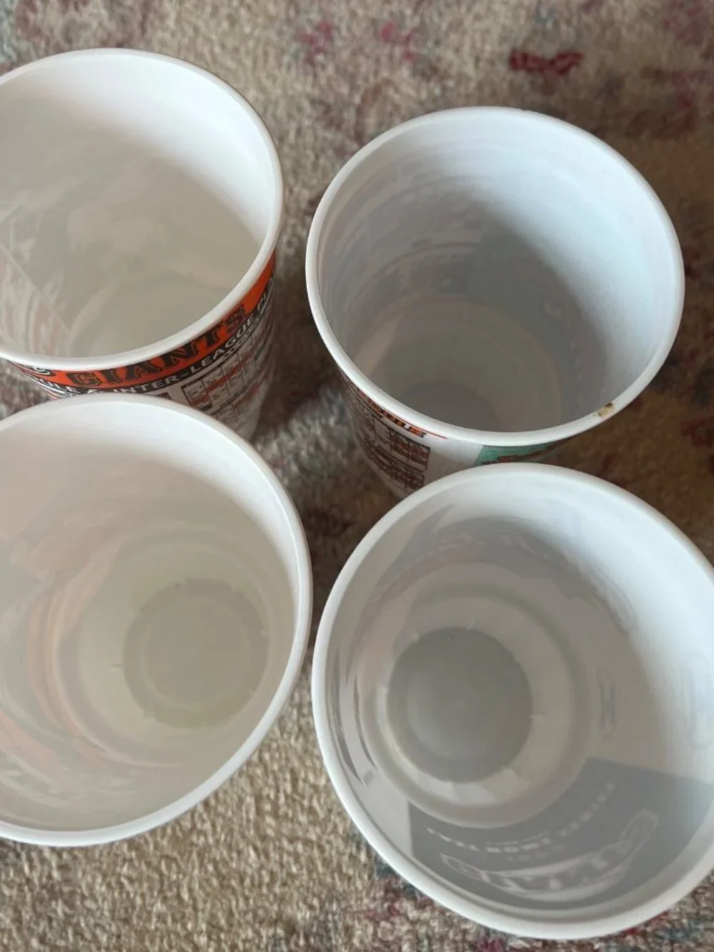 Baseball SF Giants 40 years Going Away 4 plastic souvenir cups 1997 Vintage